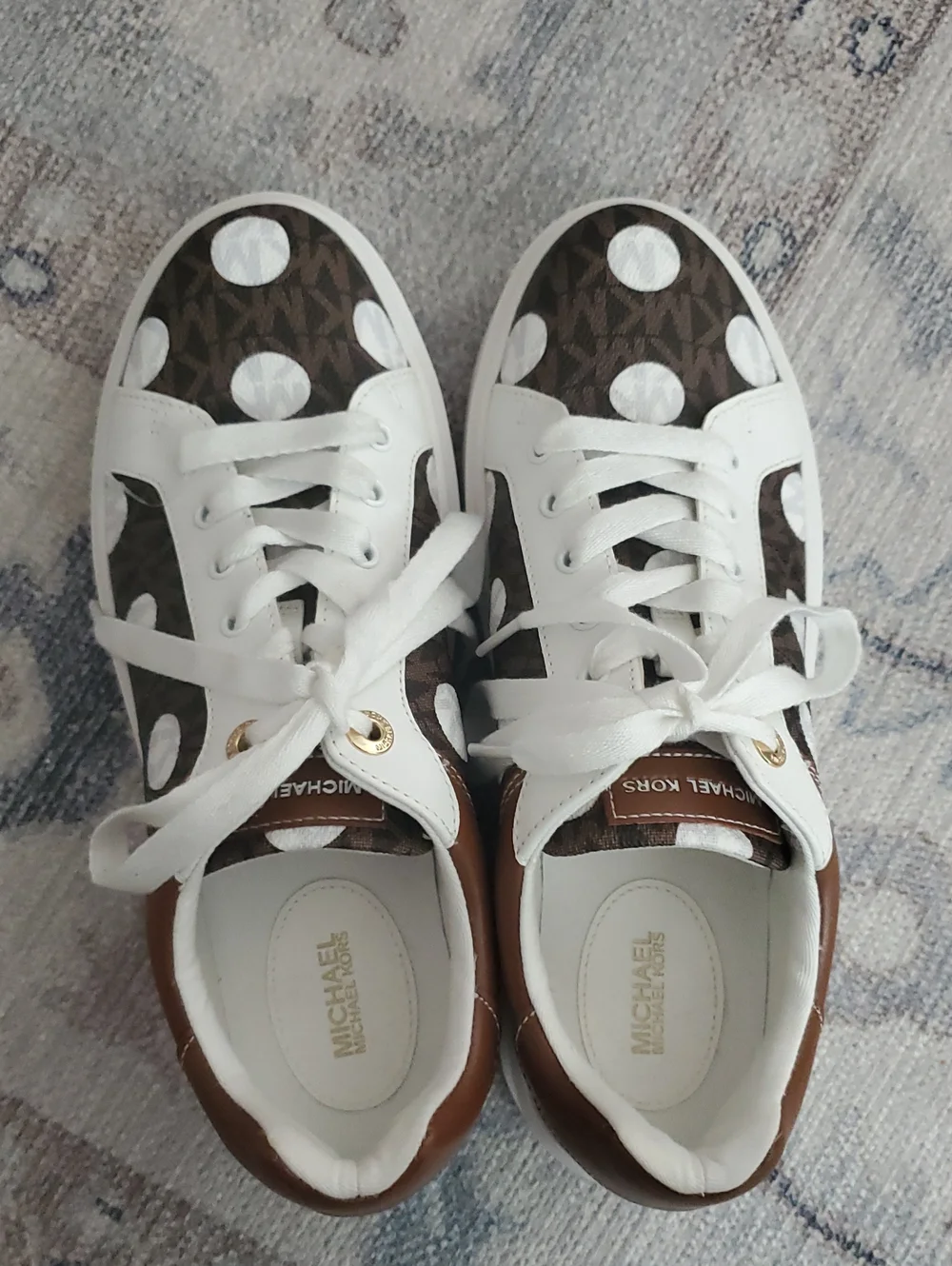 NWOT Michael Kors Romey Platform Sneakers Polka Dot Shoes Sz9.5